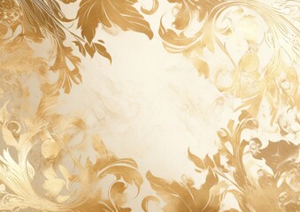 Abstract gold wavy hairline frame background