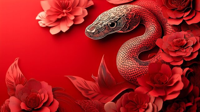 Chinese New Year.lunar new year,year of the snake.&nbsp;symbolizes the Lunar New Year of China