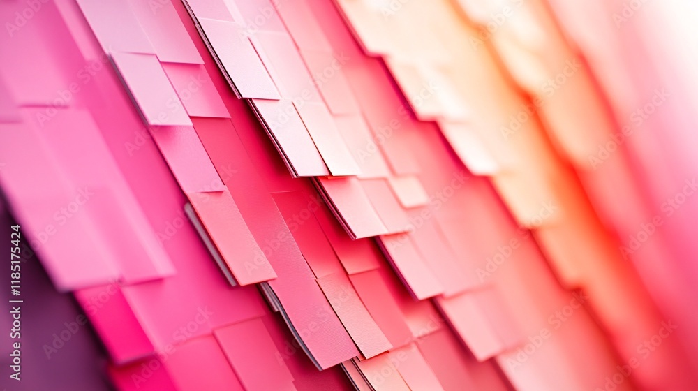 Poster Abstract background showing pink and orange gradient tiles creating modern design