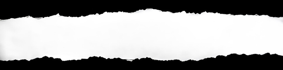 Torn sheet of white paper