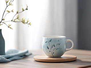 Elegant Oriental Floral Teacup Set with Coasters: A Charming Addition to Your Table for Tea Gatherings or a Perfect Gift for Tea Enthusiasts.