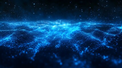 Fototapeta premium Abstract Blue Particle Wave Background Image