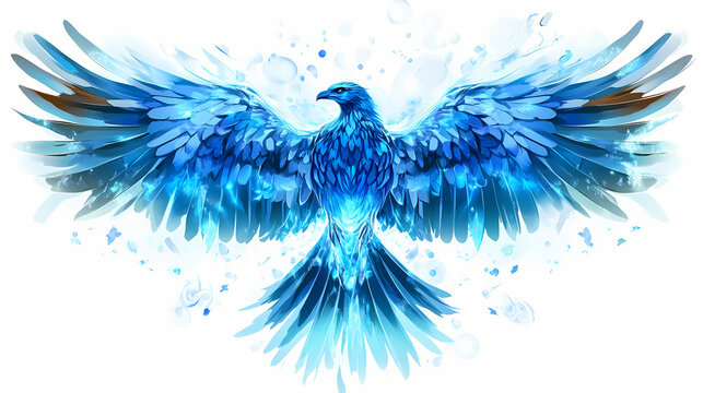 Isolated thunderbird illustration on transparent background for symbolic representation. Thundertide. Illustration