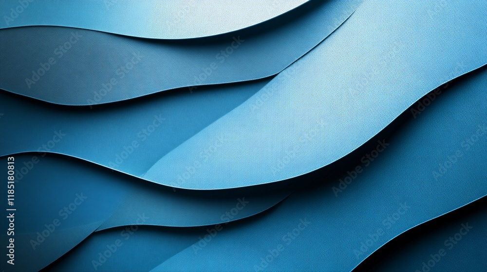 Poster Abstract blue wavy background creating dynamic visual effect