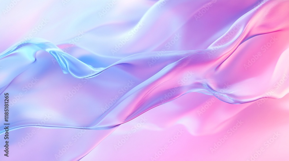 Poster Abstract pastel colors flowing and mixing in a smooth pattern