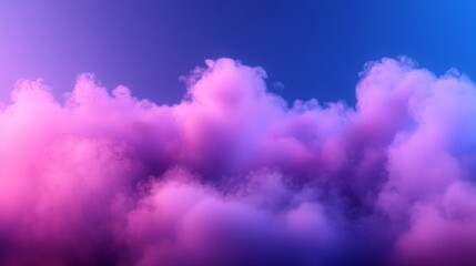 Surreal Dreamy Clouds in Shades of Pink and Purple with a Soft Blue Sky Background, Perfect for Abstract Art and Fantasy Concepts