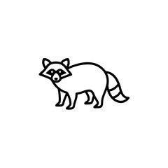 Fototapeta premium Raccoon icon on transparent background 