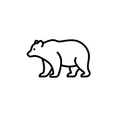 Bear icon isolated on transparent background
