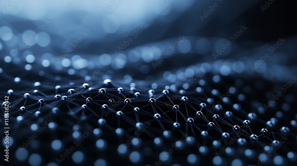 Aufkleber Plexus abstract network growing and connecting with lines and dots