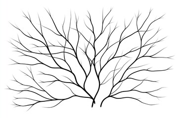Obraz premium A monochrome pen-and-ink style illustration of a decision tree with intricate, branching lines.