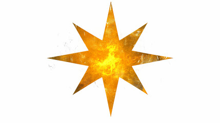 Fototapeta premium Yellow star symbol, white isolate background. starshade. illustration. Starshade. Illustration