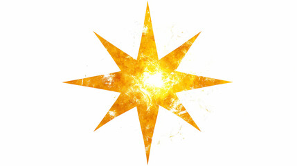 Obraz premium Yellow star symbol, white isolate background. starshade. illustration. Starshade. Illustration