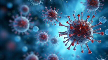 Obraz premium Eliminating Viruses and Bacteria, there is a Clean, Bright blue Light Shining behind.