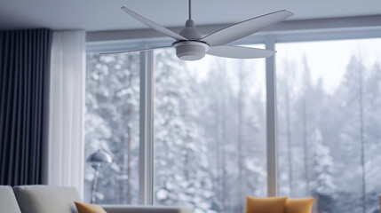 ceiling white fan    hanging from white ceiling