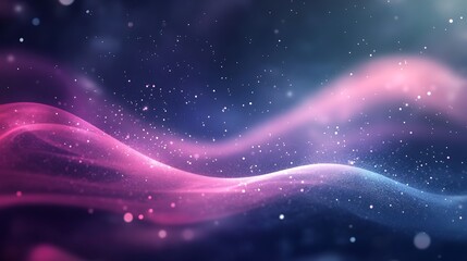 Obraz premium Abstract Pink And Blue Wave With Sparkling Dust