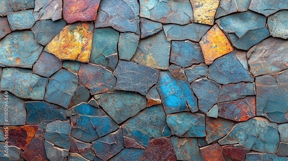 Aufkleber rustic stone wall texture: awe-inspiring background image for design projects