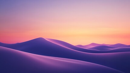 Purple Hills Underneath a Sunset Sky