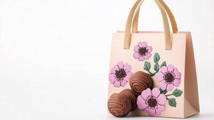 Elegant Floral Gift Bag With Chocolate Treats for Special Occasions