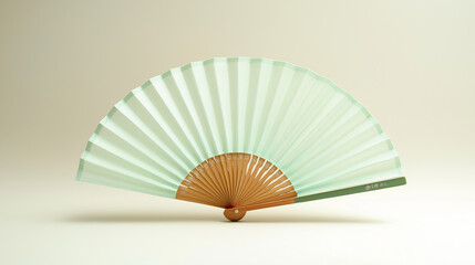 mint green and diamond  hand held fan  isolated on 3 d amazing background