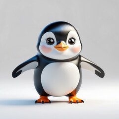 Fototapeta premium Adorable 3D Render of a Cute Penguin Chick