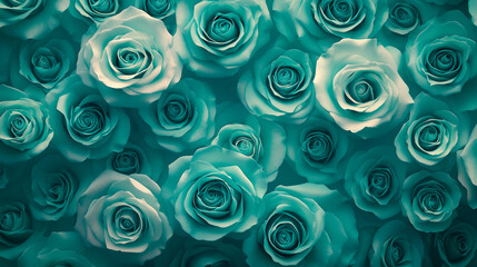 Fototapeta premium Blue and turquoise roses