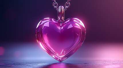 Icon of a heart-shaped keychain with soft shadows and pastel tones.