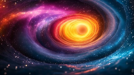 Obraz premium Cosmic vortex with radiant energy and colorful galactic swirls