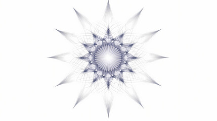 Obraz premium A precise illustration of a nine-pointed star with intricate lines and geometric patterns on a clean, white backdrop. starshade. illustration. Starshade. Illustration