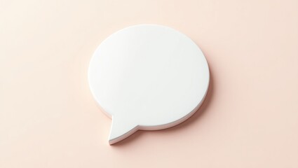 A White Speech Bubble on a Peach Background