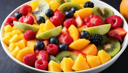 fruit salad in a bowl