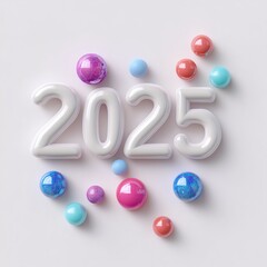 Playful 2025 Design with Colorful 3D Spheres
