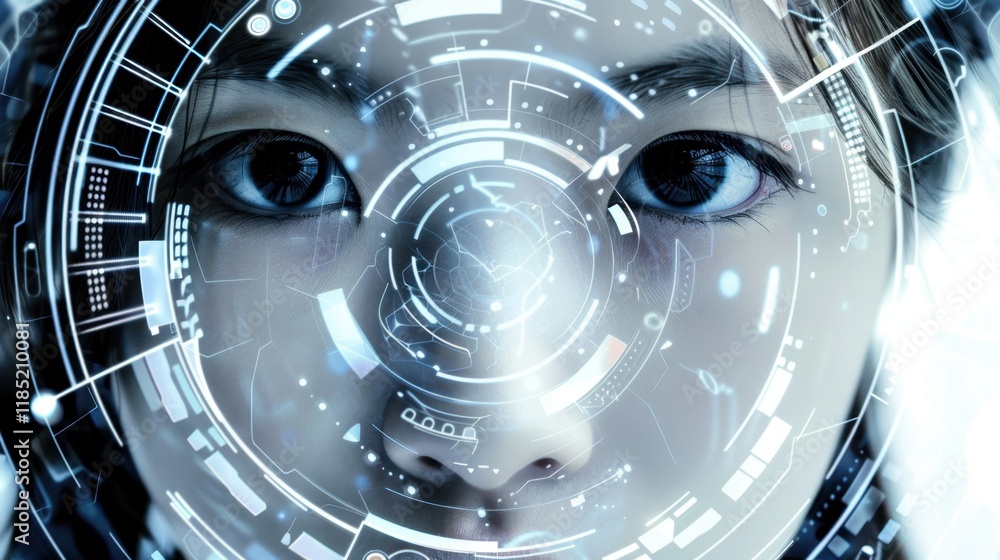 Poster futuristic ai systems seamlessly creating dynamic multimedia stock visuals.