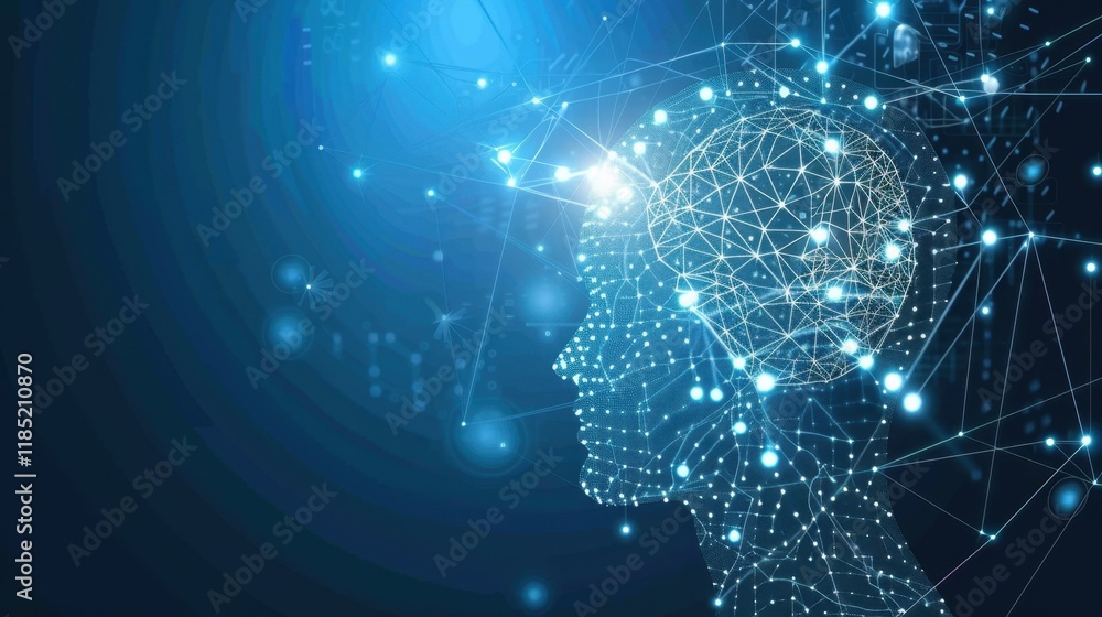 Aufkleber neural networks driving the evolution of stock visuals in a glowing ai hub.