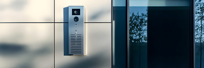 Modern Minimalist Intercom with Video and Audio Communication Features for Enhanced Security