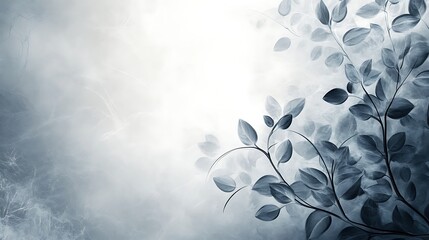 Abstract Blue Plant Leaves Soft Background