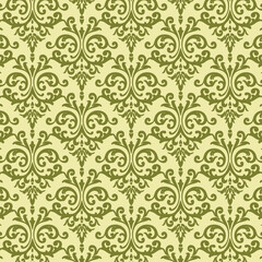 Background paper or fabric, with floral damask and baroque, seamless ornamental pattern