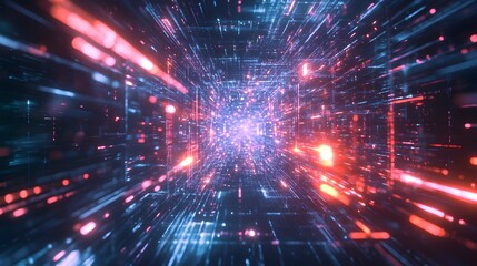 Fototapeta premium Abstract Digital Data Stream Tunnel Visualization