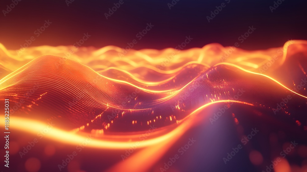 Poster abstract orange and red wave pattern design