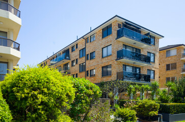 Modern Apartment Buildings in Australia with Lush Landscaping