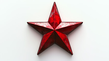 Obraz premium Vibrant red five-pointed star icon set against a clean white background symbolizing patriotism, celebration, and boldness in design.