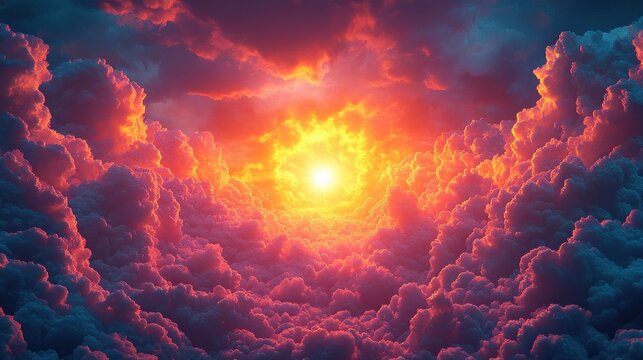 Vibrant Comic Abstract Background with Thunder Illustration Energy Bolt Explosion Light