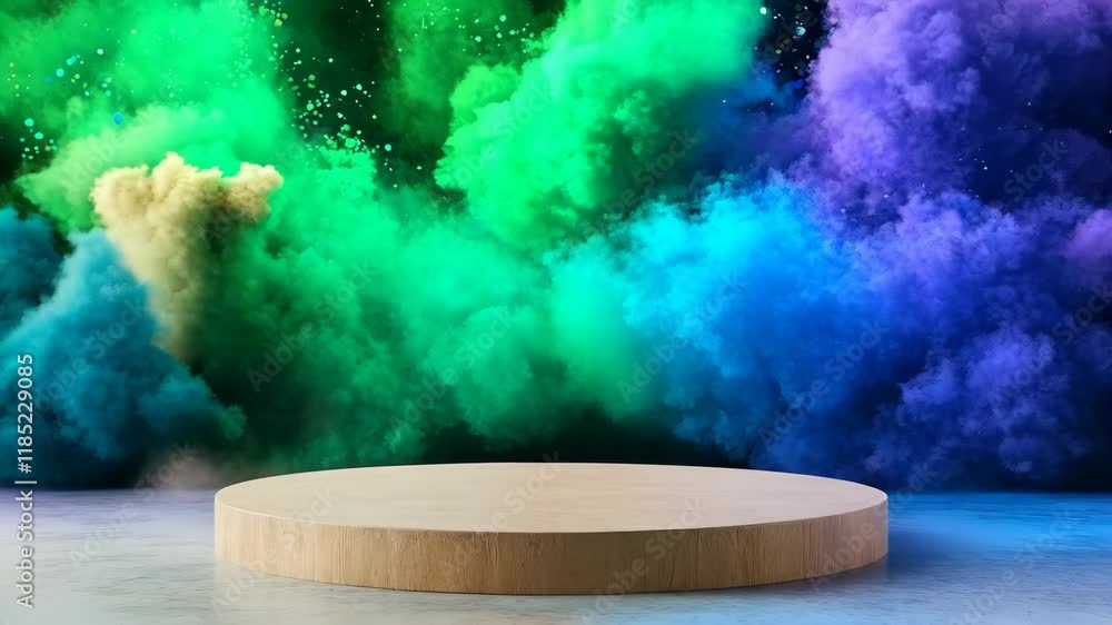 Wall mural 3d podium with a modern abstract background for product display showcase