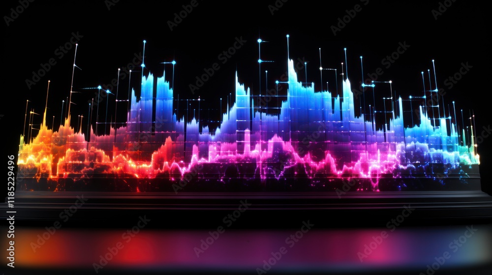Poster vibrant data visualization: a symphony of colorful charts and graphs