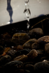 water dripping on rocks