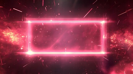 Obraz premium Glowing Pink Neon Frame In A Dark Space