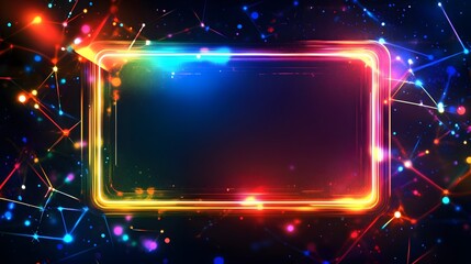 Obraz premium Vibrant Neon Frame Glowing Brightly In Cosmic Space