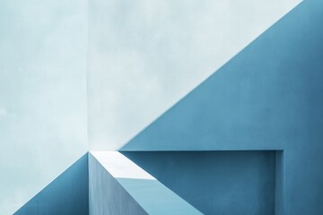 Fototapeta premium Abstract architectural interior with geometric shapes and light shadows.
