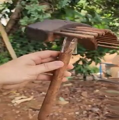 Objeto rudimentar usado por povos antigos em madeira