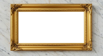 Golden frame on a marble background