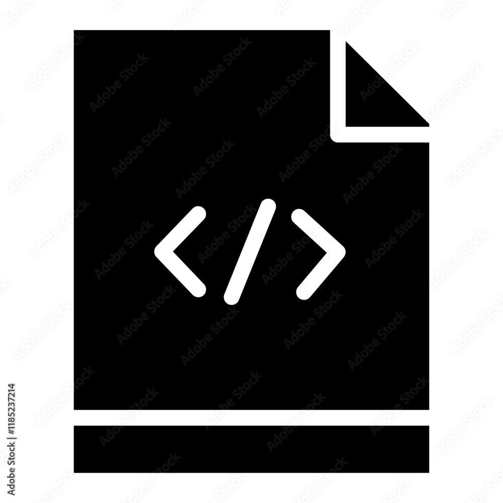 Poster script code web glyph icon